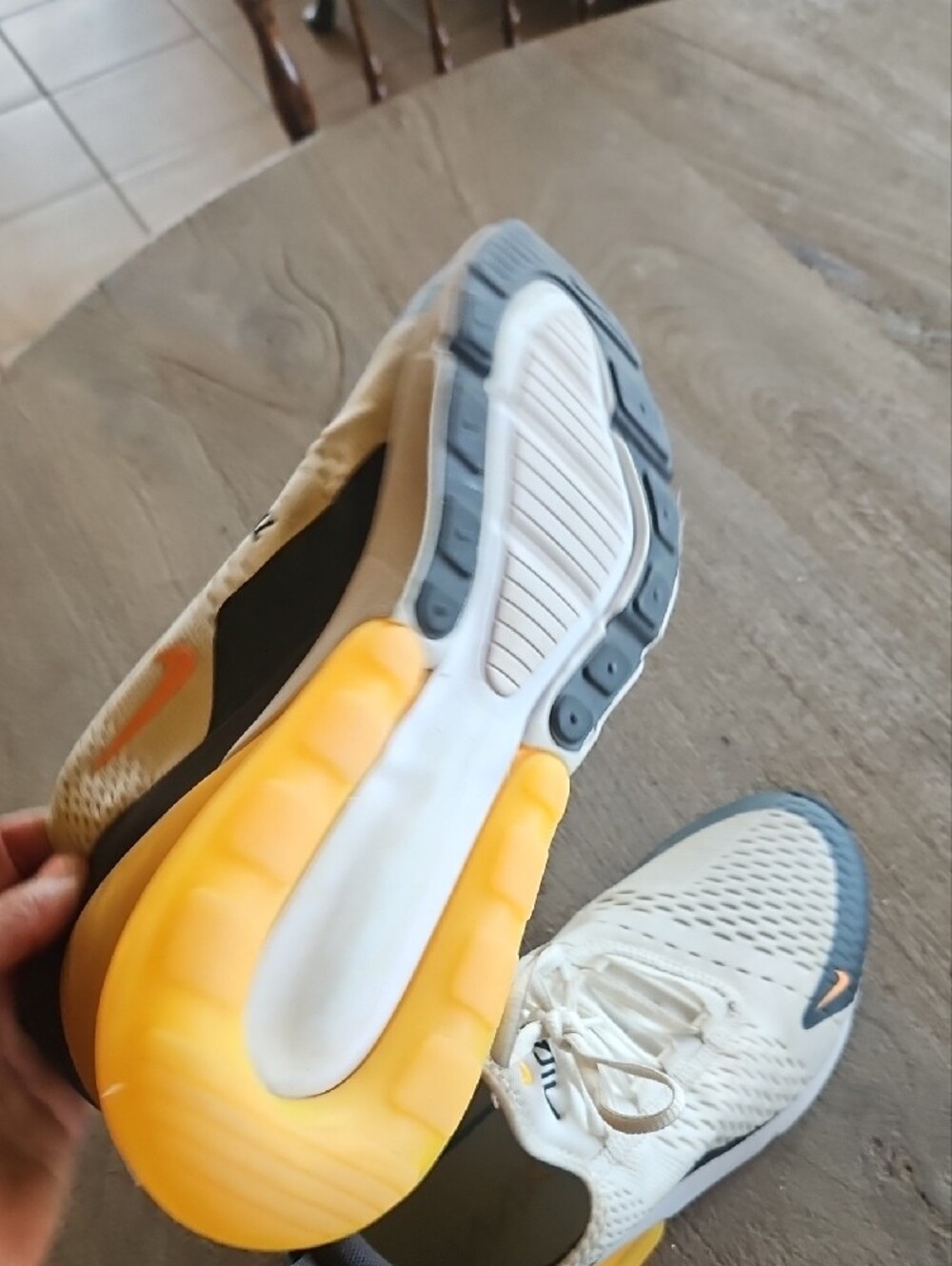 Nike Men’s White, Black & Orange Air Max Sneakers - Picture 6 of 11